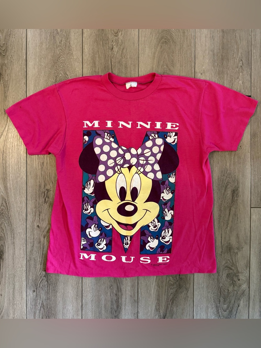 Vintage 80s Disney Mickey & Minnie Mouse Double Side Shirt Medium All Over Print